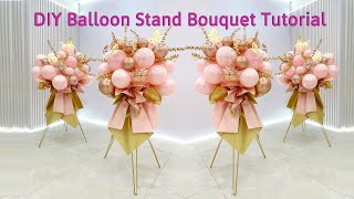 How to make a balloon stand bouquet  tutorial [upl. by Nathanoj]