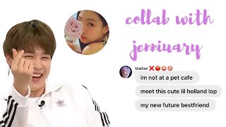 BtS tExTs yeontan got replaced the one with the new pet COLLAB WITH JENNIUARY [upl. by Arimak]