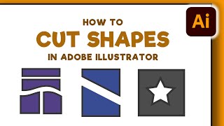 How to Cut Shapes in Adobe Illustrator  cadillacartoonz [upl. by Reinwald254]