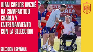 Juan Carlos Unzué ha compartido charla y entrenamiento con la Selección Española  🔴 SEFUTBOL [upl. by Anayk]