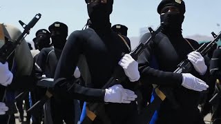 Yemens Houthi rebels hold military parade to mark 9 years since the takeover of Sanaa [upl. by Ethelinda]