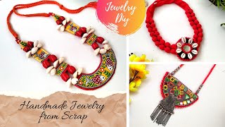 DIY Handmade Jewellery  Jewellery making at home  Jewellery from Scrap  Fabric Jewellery [upl. by Fianna]