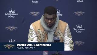 Zion Williamson Reacts to Ja Morant Game Winner Postgame Interview [upl. by Tranquada]