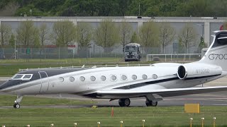 GULFSTREAM G700 N702GD departs Farnborough Will this be Elon Musks new plane 8 May 2023 [upl. by Dugan]