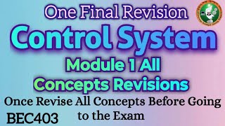 Control System Module 1 One Final Revision All IMP Concepts Discussed 4th Sem ECE 2022 Scheme VTU [upl. by Croom]