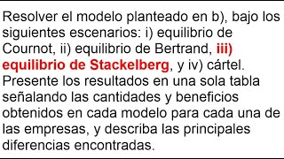 ECONOMÍA  Desarrollo del modelo de Stackelberg  parte 5 [upl. by Nylla]