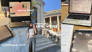 UNI VLOG 💻⭒˚☕️ productive day in my life 3rd year engineering studying [upl. by Barris]