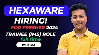 Fresher Hiring 2024 Apply Now  Hexaware Hiring Software Engineer [upl. by Sinaj147]