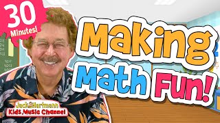 Making Math Fun  30 Minutes of Fun Math Songs for Kids  Jack Hartmann [upl. by Krahmer]