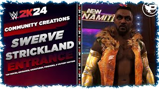 Swerve Strickland WWE 2K24 Top Moves Signatures Finishers amp Victory Motion [upl. by Eical301]