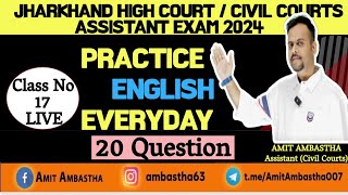 Practice English I Class no 17 Live I high Court I Civil Courts  Assistant Exam [upl. by Ahseel]