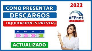 🔴ACTUALIZADO COMO presentar DESCARGOS liquidaciones previas AFPNET 2022 FACIL  NUEVA PLATAFORMA [upl. by Donahue]