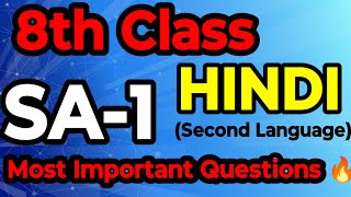 TS  8th CLASS HINDI SA1 IMPORTANT QUESTIONS HINDI SA1 IMPORTANT QUESTIONS 💯 8thclass [upl. by Durward80]