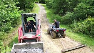 Using Drone and a rented Skid Steer  the Cabin grandoakgrange4614 [upl. by Ellekram]