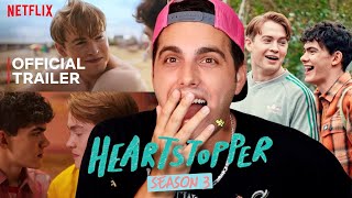 GAY REACTION TO HEARTSTOPPER SEASON 3 TRAILER  First Time Watching [upl. by Anivahs]