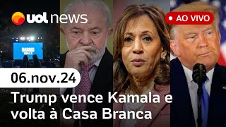 Trump eleito nos EUA dólar sobe Lula reage repercussão no Brasil discurso e  ao vivo l UOL News [upl. by Sinclare600]