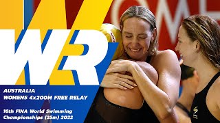 NEW WORLD RECORD 🚨🚨  Women’s 4x200m Freestyle Relay  16th FINA World Swimming Championships 2022 [upl. by Eelarol]