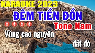 Đêm Tiền Đồn Karaoke Tone Nam Nhạc Sống 2023  Trọng Hiếu [upl. by Elston]