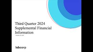 Labcorp Holdings LH Q3 2024 Earnings Presentation [upl. by Magan]