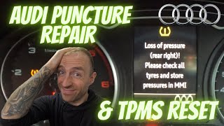 Audi A3 Puncture Repair amp TPMS System Reset [upl. by Nnylecyoj]