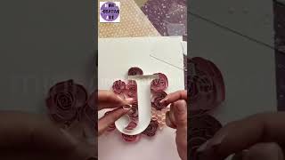 3D quilling letterJquilling paper craft ideahow to make your own quilling letterminicreativeart [upl. by Nivi657]