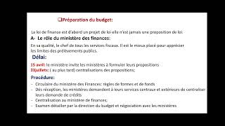 Finances Publiques 5 le processus budgétaire la phase délaboration1 [upl. by Nenerb]