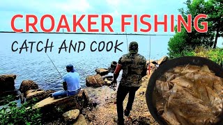 CROAKER FISHING IN TEXAScatch and cook [upl. by Eirac406]