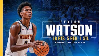 Peyton Watson Full Game Highlights vs Pelicans 📺  111524 [upl. by Noemis273]