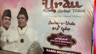 JashneUrdu Festival  Qawwali Night With Sabri Brothers Live show  Delhi CP Night [upl. by Nevar]