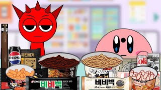 Kirby VS Raddy Incredibox Sprunki  Convenience Store BLACK WHITE MUKBANG  Kirby Animation [upl. by Anaele909]