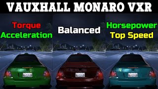 Torque vs Balanced vs Horsepower  Vauxhall Monaro VXR Tuning  Need for Speed Carbon [upl. by Lorie]