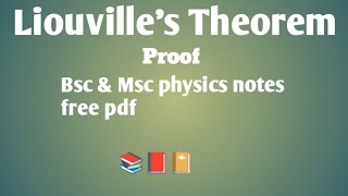 Liouvilles Theorem  State and prove liouvilles theorem [upl. by Zorine]