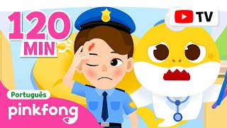 Ai O Policial está machucado👮 Hospital  Completo Pinkfong Bebê Tubarão Canções para Crianças [upl. by Grevera]