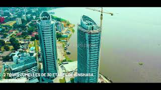 KINSHASA RDC GOMBE 2 TOURS JUMELLES AU BORD DU FLEUVE [upl. by Wun]