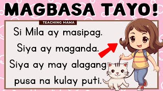 MAGBASA TAYO  PAGSASANAY SA PAGBASA NG TAGALOG  FILIPINO READING FOR KINDERGARTEN  TEACHING MAMA [upl. by Hewart603]