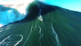 World Record Biggest Wave Ever Shot by Drone  Nazare Portugal [upl. by Sirovat411]