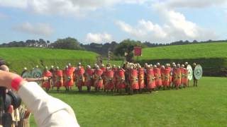 Roman Reenactment in Caerleon Ampitheatre Romans Charging [upl. by Ahsienal614]