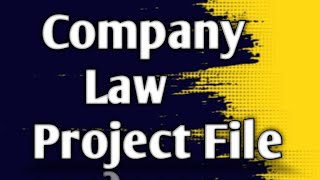 Company And Kinds of companies  Company Law  Bcom3rd Semester  Project File [upl. by Analak]