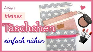 Kleines Täschchen Kosmetiktasche mit Innenfutter einfach nähen [upl. by Resaec992]