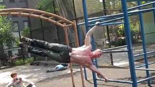 Sick Human Flag Planche pushups Muscleups and More [upl. by Einobe538]