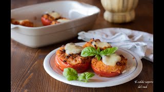 Pomodori al forno ripieni di pangrattato e mozzarella [upl. by Banky]