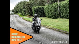 SLUK  Suzuki Burgman 400  road test [upl. by Nosnirb]