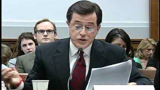 Colbert stays in character at congressional hearing [upl. by Cheffetz]