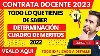 🔴CONTRATO DOCENTE 2023 y 2024 🔴Determinación Cuadro de Méritos [upl. by Marvella]