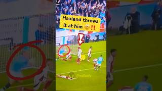 Haaland throw the ball at Gabriel and bullies Arsenal 🤯‼️ haaland viral trending shorts [upl. by Eimmas]