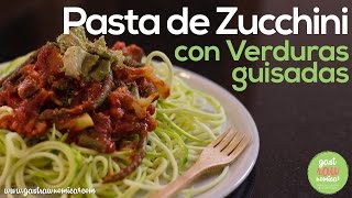 Pasta CRUDIVEGANA con Verduras Guisadas SIN ACEITES  Fácil y Saludable ♥ [upl. by Favien]