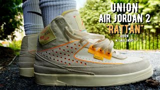 Union x Air Jordan 2 quotRattanquot On Feet Review w Lace Swaps [upl. by Skier803]