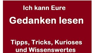 Ich kann Eure Gedanken lesen  TrickZaubertrick zum Mitmachen [upl. by Nnuahs]