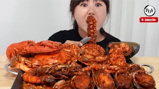 ASMR Mukbang Korean Food Spicy Octopus Boiled Seafood [upl. by Wootten]