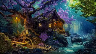 COZY FAIRY COTTAGE in the Middle of the Forest  Soothing Rain amp Distant Thunder Sounds [upl. by Jacquenette19]